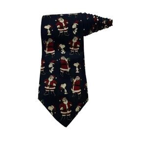 Peanuts Hangn With Santa Claus Snoopy Christmas Vintage Cartoon Novelty Necktie